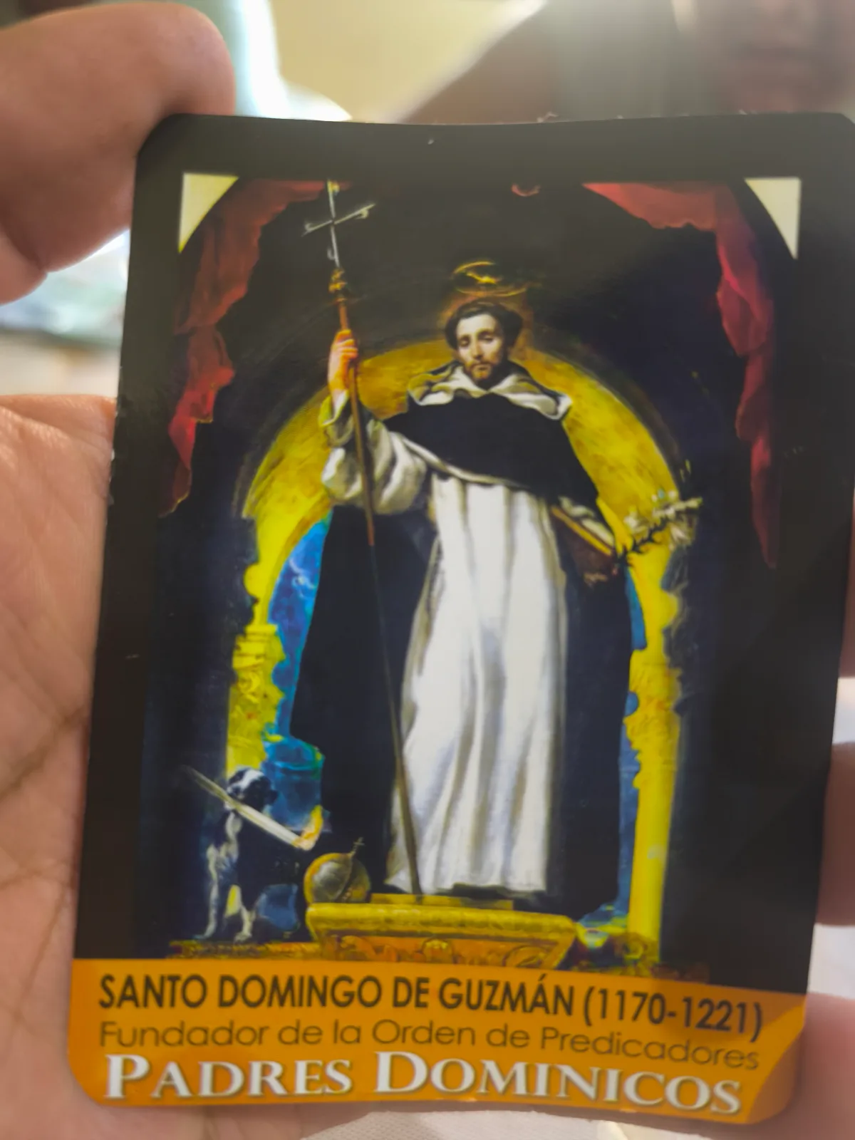 Estampita de san Martín de Porres